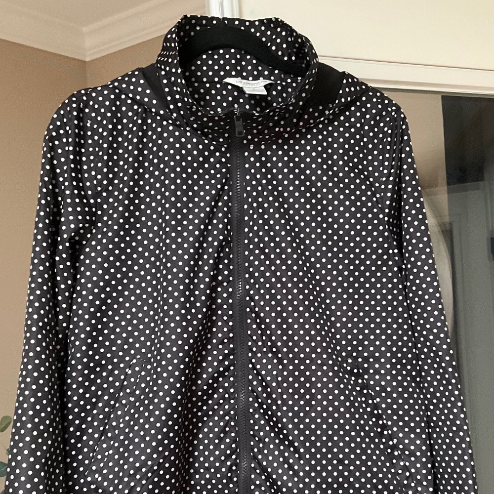 Polka dot rain jacket